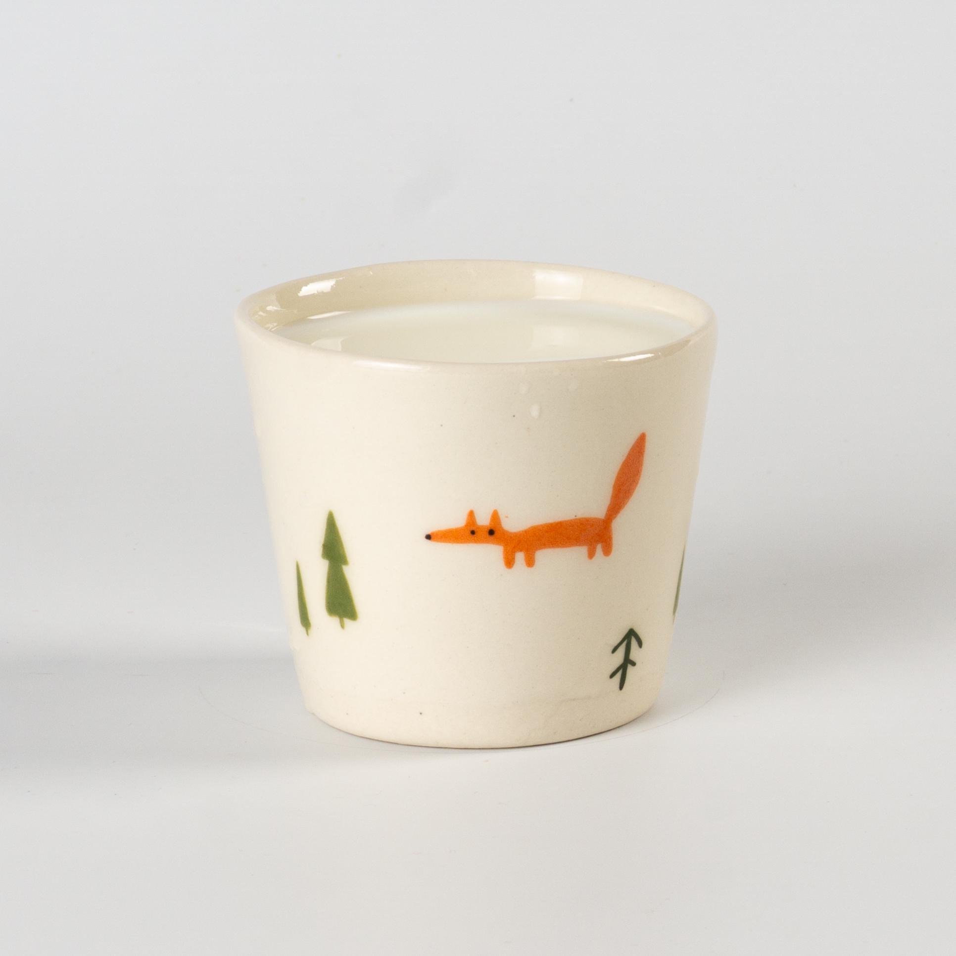 Стаканчик керамический с лисичками ручная работа полуфарфор 200 мл (PRS-GL-IMG-ONE-I-FOX) - фото 2 Стаканчик керамический с лисичками ручная работа полуфарфор 200 мл (PRS-GL-IMG-ONE-I-FOX) - фото 2