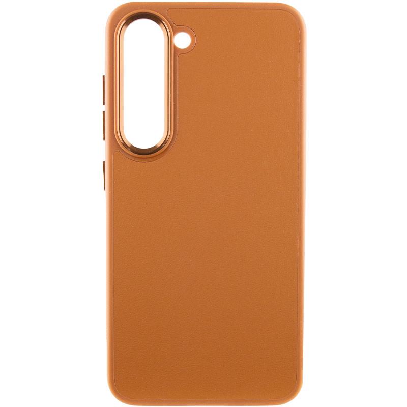 Противоударный кожаный чехол Bonbon Leather Metal Style для Samsung Galaxy S23 Коричневый