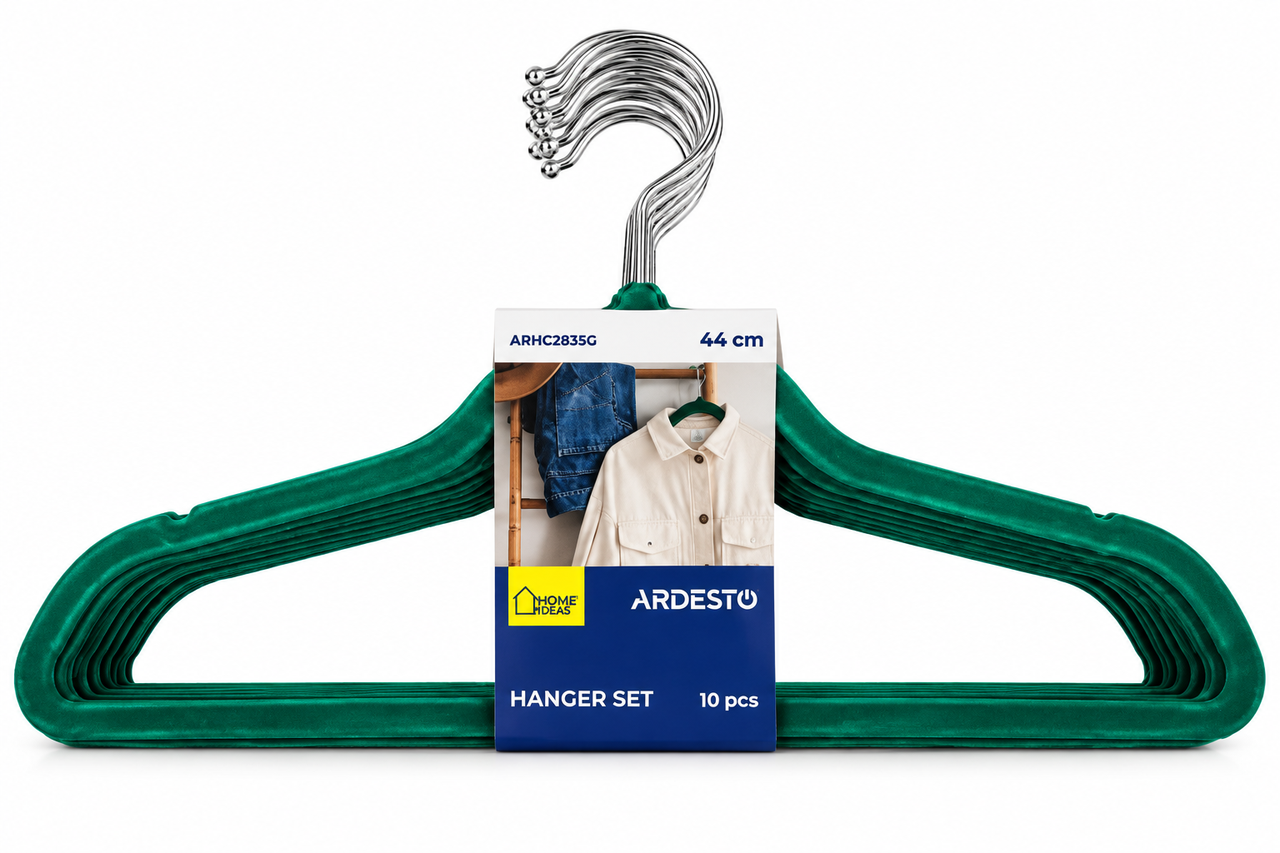 Набор вешалок Ardesto Vigor 10 шт.х 45 см Зеленый (ARHC2853G)