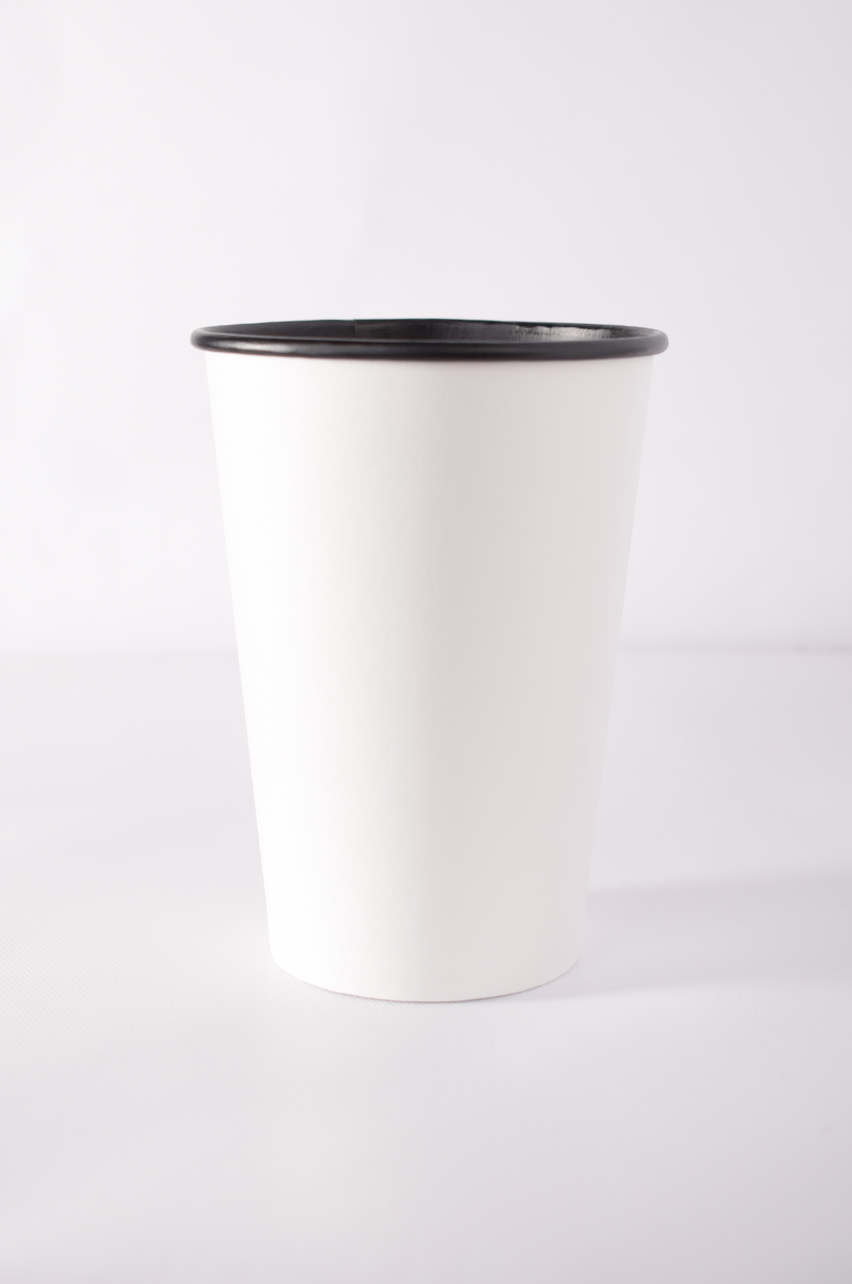Стакан бумажный для кофе 340 мл 50 шт. Бело-черный (00000000382)