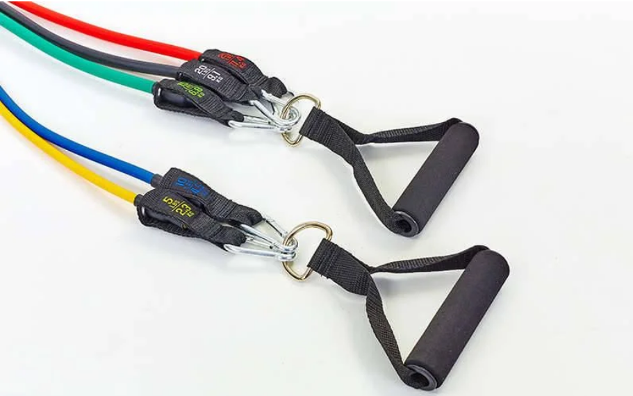 Набор Power Bands трубчатых фитнесс эспандеров для тренировок дома 5 жгутов 5-13 кг - фото 7
