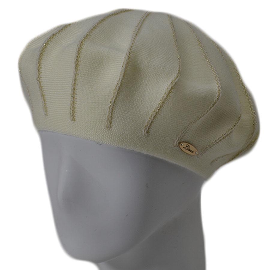 Берет женский Lirus Лана двойной из шерсти с люрексом р. 56-58 Молочный