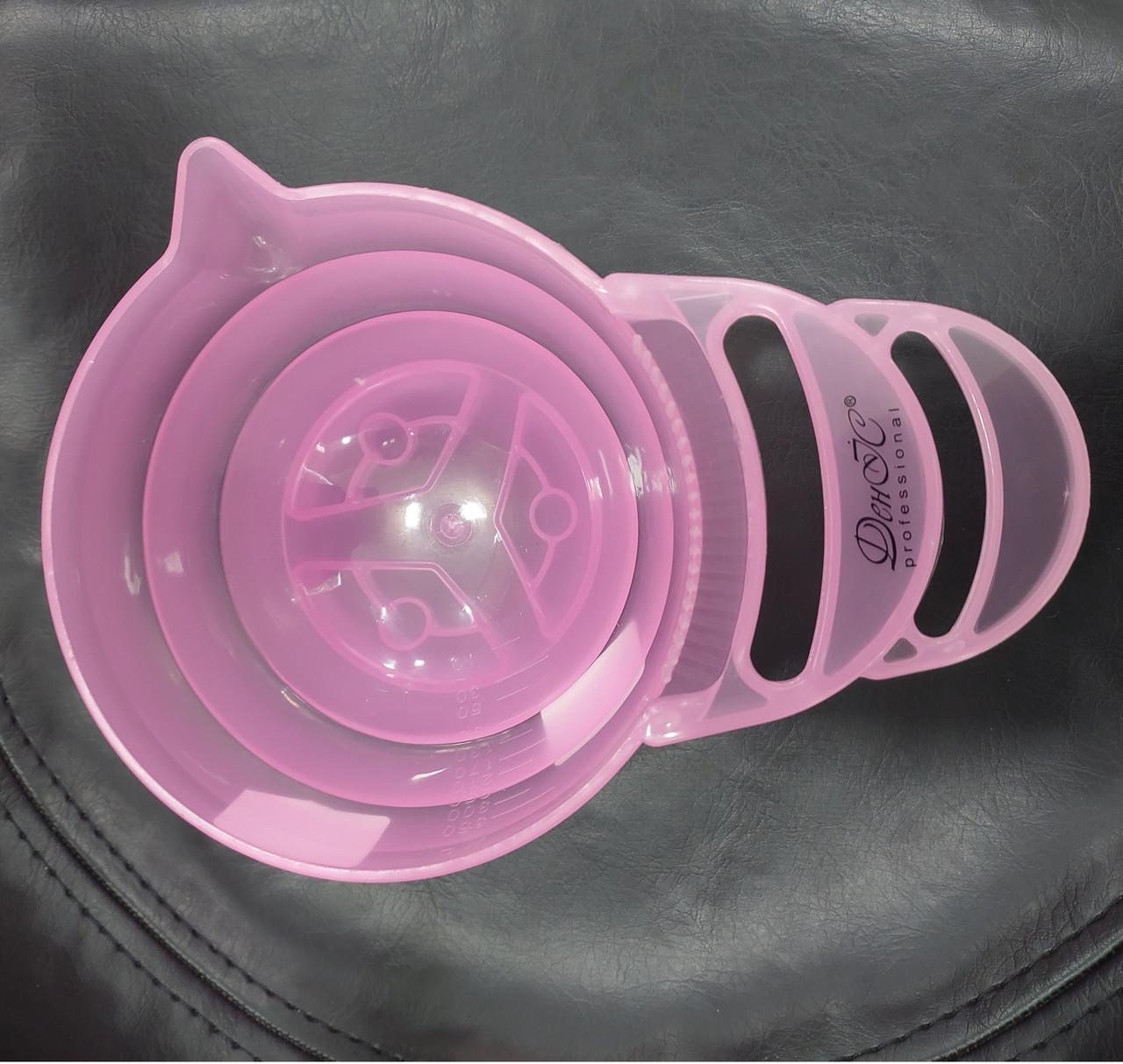 Миска для фарбування волосся ДенІС professional Люкс з гребенем Рожевий (2401145579) - фото 8