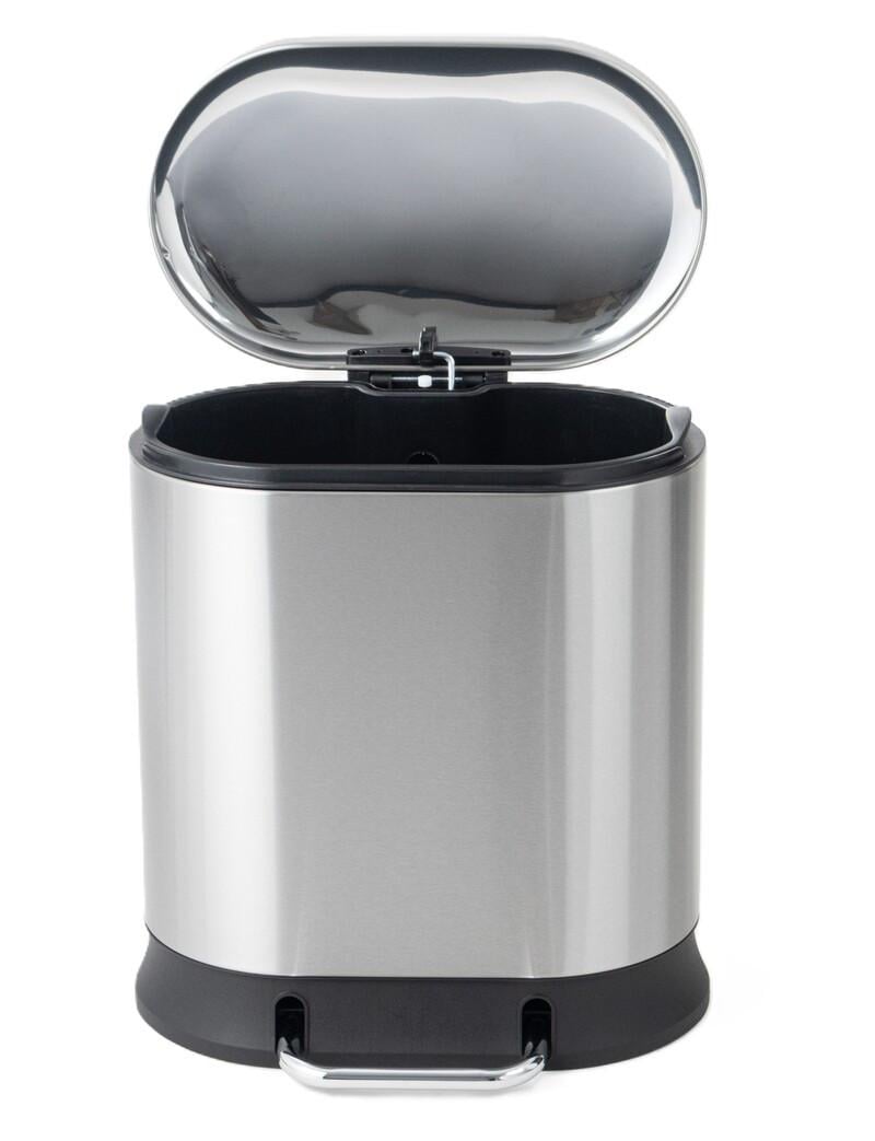 Мусорное ведро овальное MIXXUS Premium Strong-TC0105 SS Color с плавным закрыванием 5 л Нержавеющая сталь - фото 3