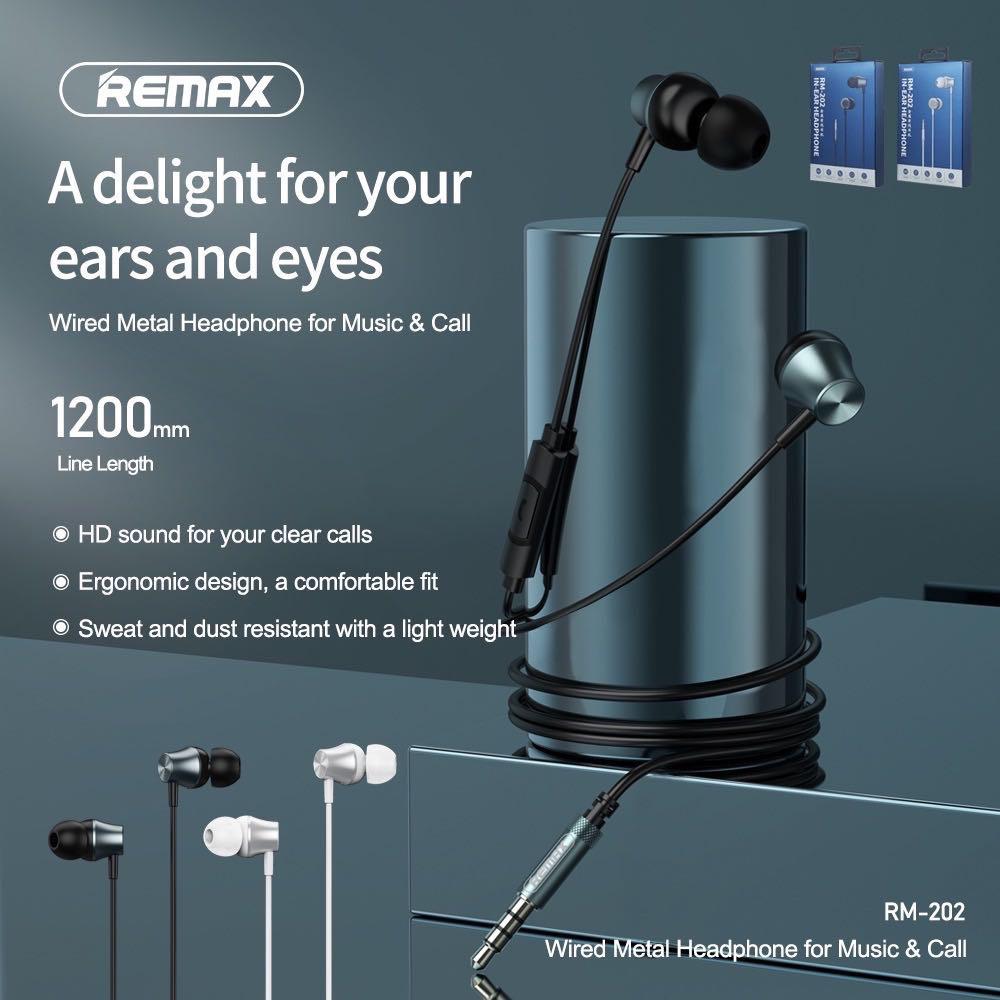 Наушники Remax metal with mic RM-202 Silver (1801bfa7) - фото 2