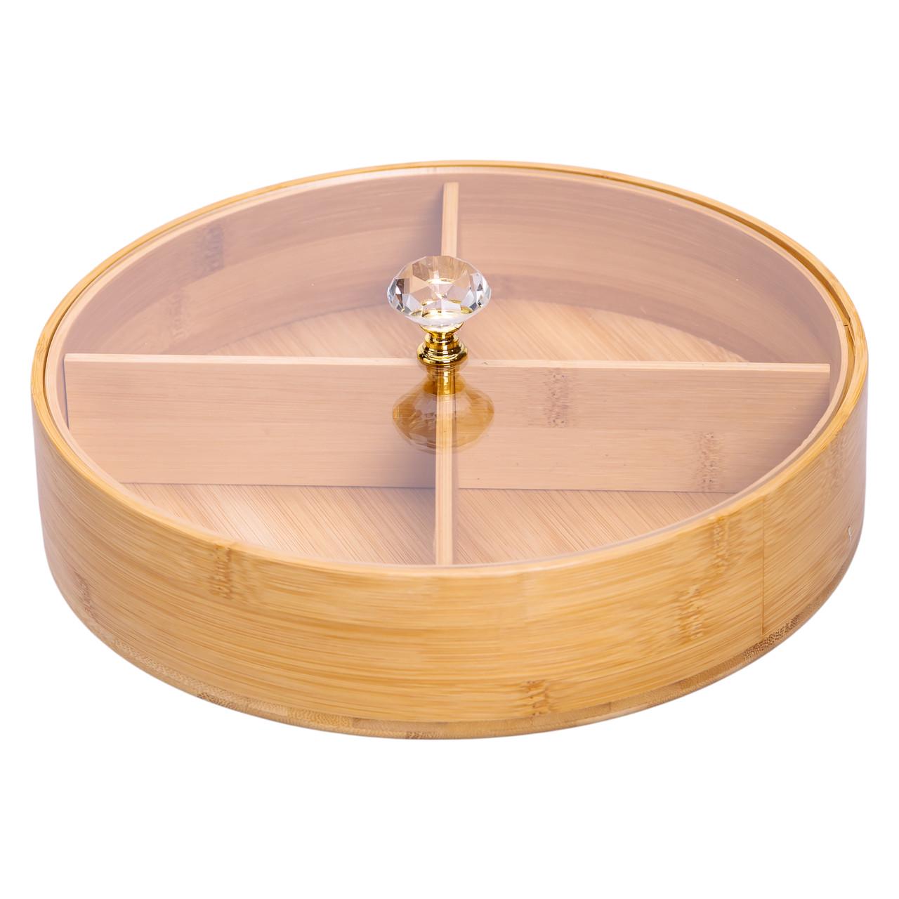 Кружка деревянная на 4 секции с крышкой для закусок 25 см - фото 2 Кружка деревянная на 4 секции с крышкой для закусок 25 см - фото 2