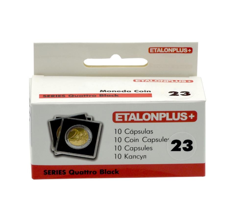 Капсулы квадратные Etalonplus для монет 23 мм 10 шт. 38x38 мм вкладыш Черный (А16663)