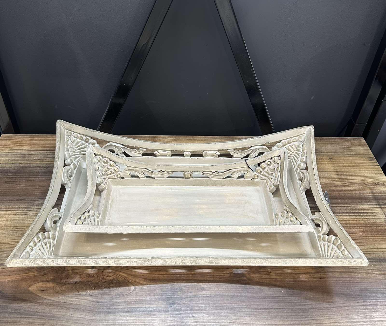 Комплект підносів різьблених з мангового дерева (26485287) - фото 3 Комплект підносів різьблених з мангового дерева (26485287) - фото 3