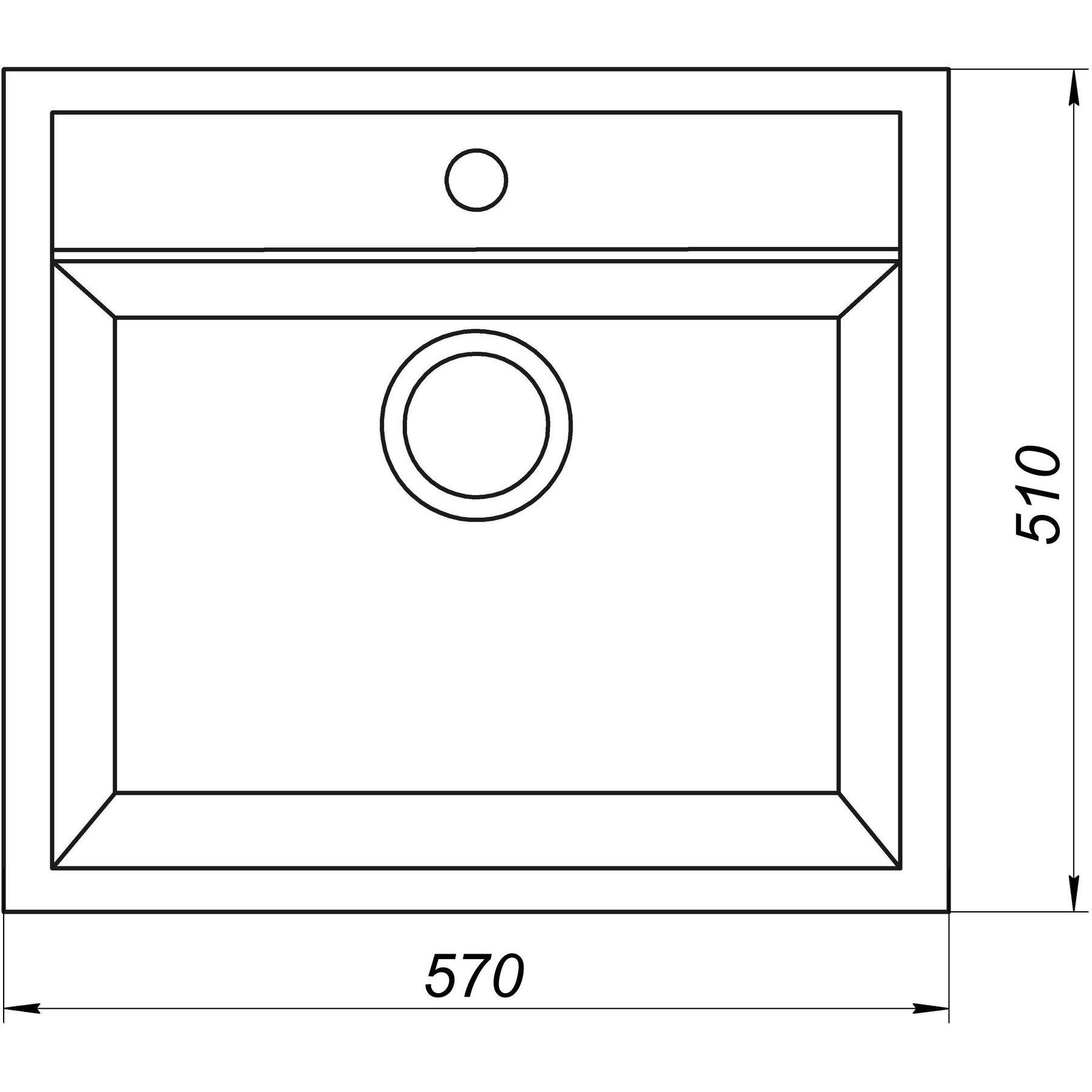 Мойка гранитная Globus Lux Volta 570х510 мм А0002 Черный (000002997) - фото 5