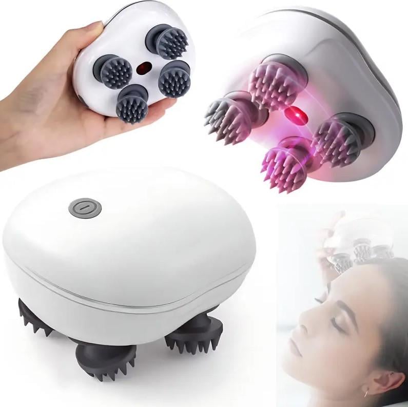 Масажер електричний Smart Scalp з акумулятором та 3D рухом Білий (10170) - фото 2 Масажер електричний Smart Scalp з акумулятором та 3D рухом Білий (10170) - фото 2