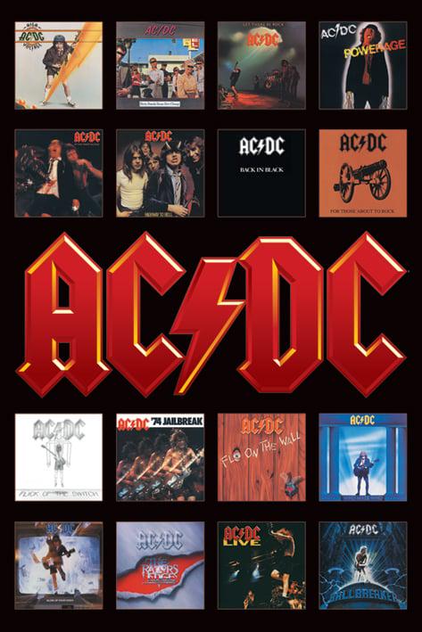 Постер плакат AC/DC Обложки Альбомов 61x91,5 см