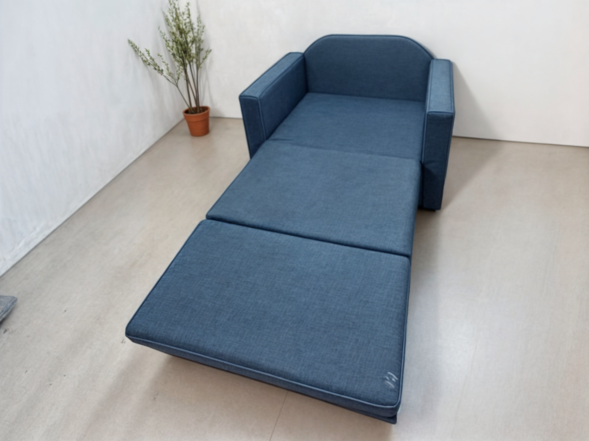 Диван-кресло мягкий раскладной Tobi Sho Максиан рогожка Bahama 1140х850х730 мм 30/Синий