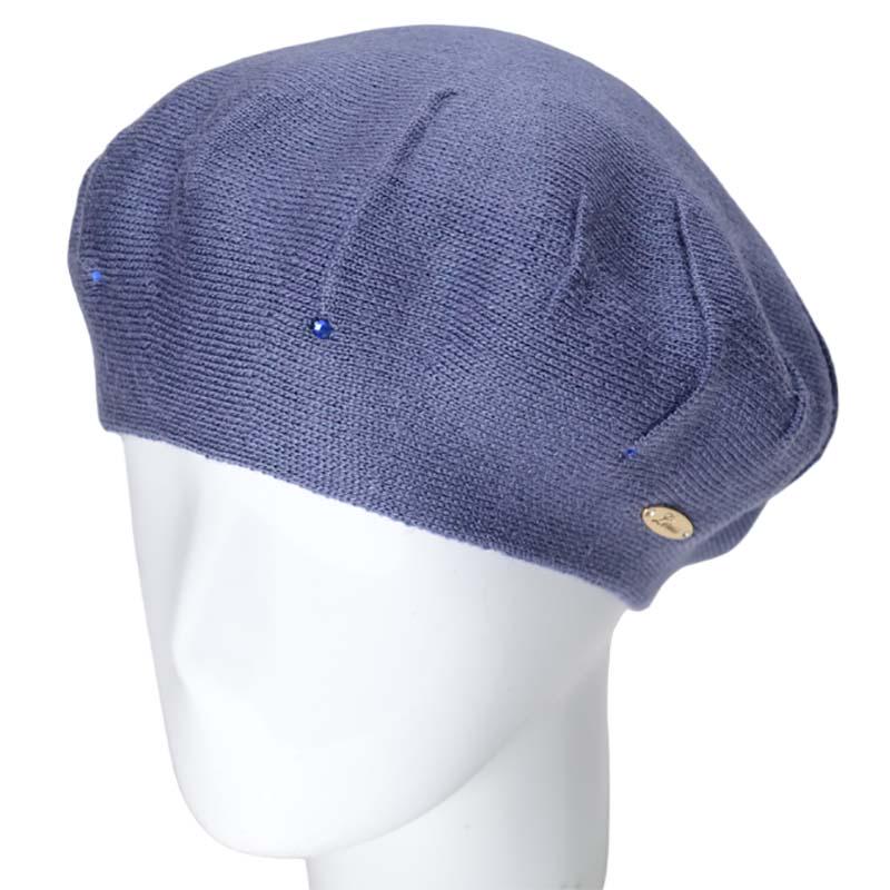 Берет женский Lirus Твикс двойной тонкой вязки Джинсовый (119446)