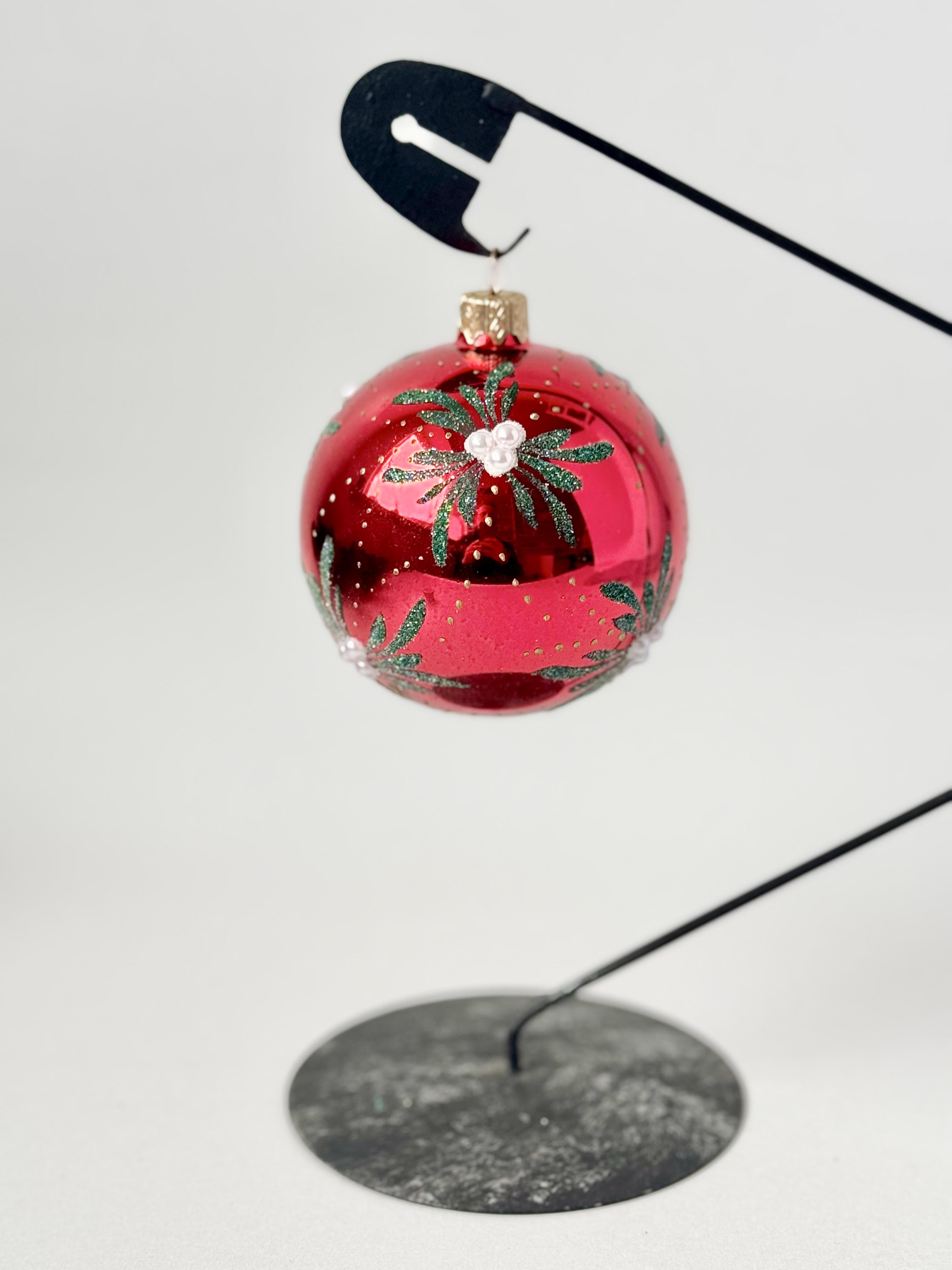 Шар новогодний стеклянный 80 мм (D80-21-14)