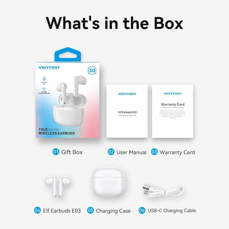 Навушники бездротові Vention Elf E03 Bluetooth 5.3 TWS 10 мм 30 год відтверення AAC/SBC Hi-Fi водонепроникні IPX5 Рожевий (NBHP0) - фото 15
