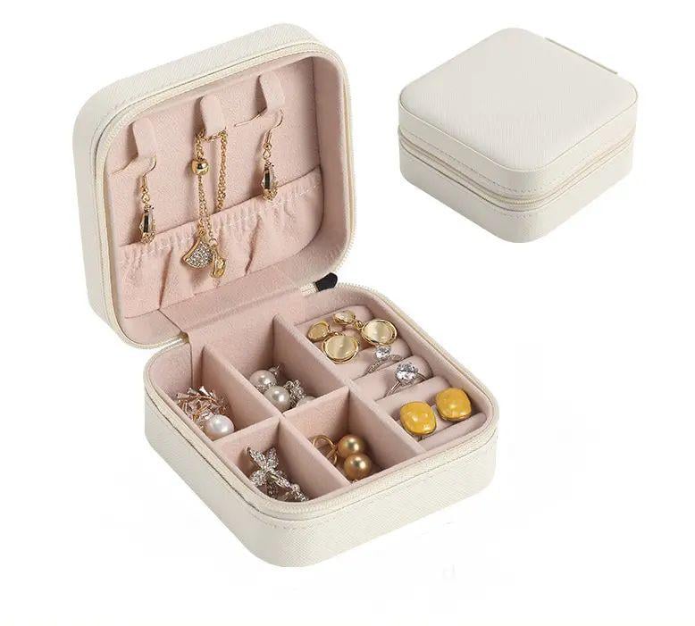 Органайзер-ящик для украшений с застежкой из искусственной кожи Белый (opt-102907)