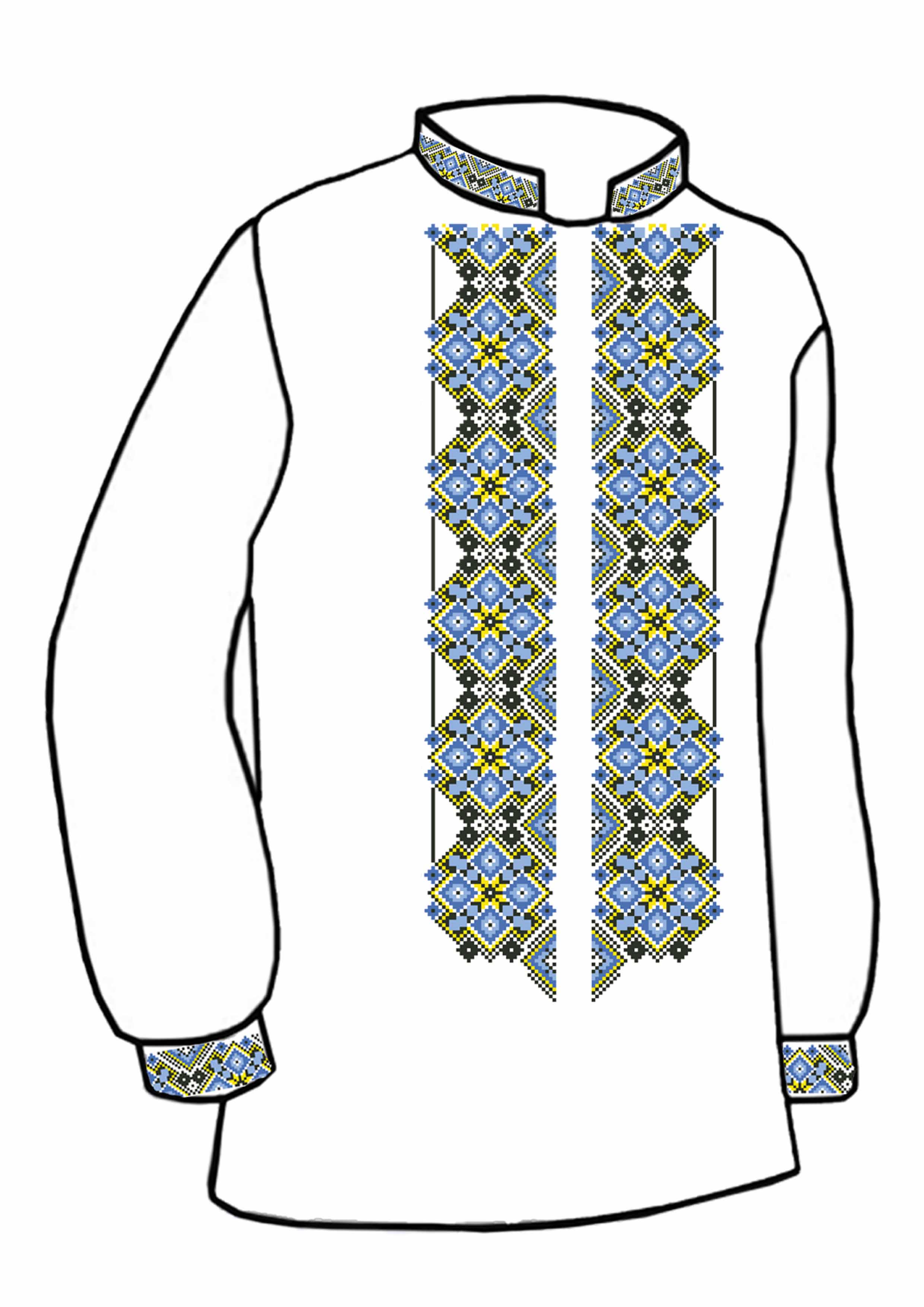 Заготовка для вишивки нитками або бісером сорочка СЧ-71 домоткане полотно