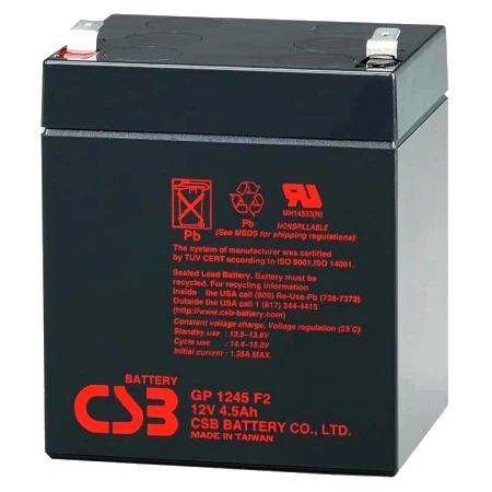 Батарея акумуляторна CSB GP1245F2 12В 4,5 А/г (2863456711)