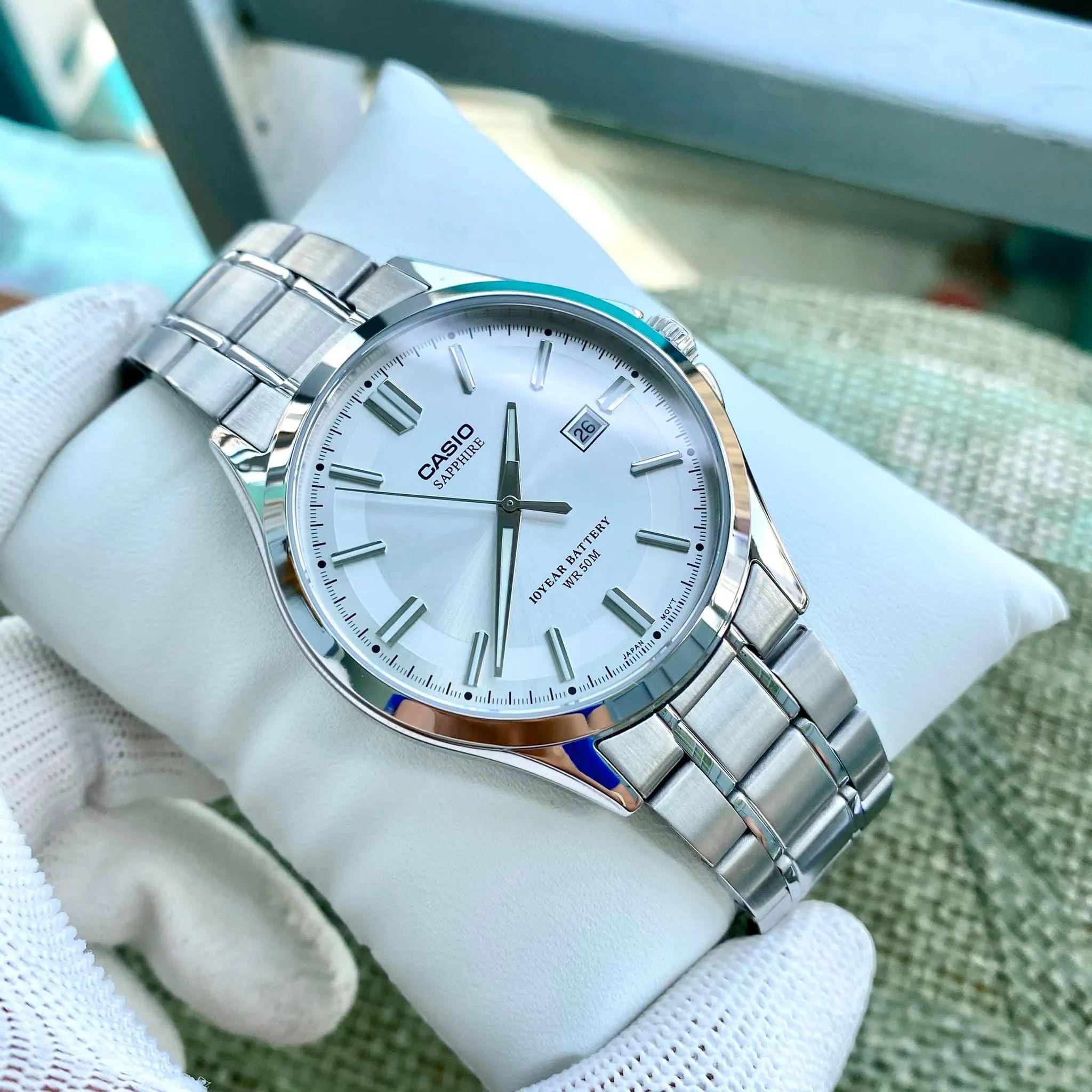 Наручные часы мужские Casio MTS-100D-7AVDF сапфировое стекло d 42 мм - фото 4