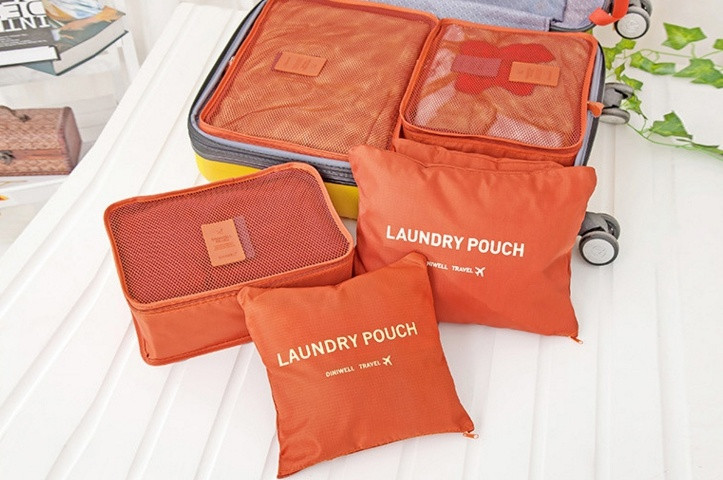 Набор дорожных органайзеров Laundry Pouch Travel 6 шт Оранжевый (1567903998) - фото 2