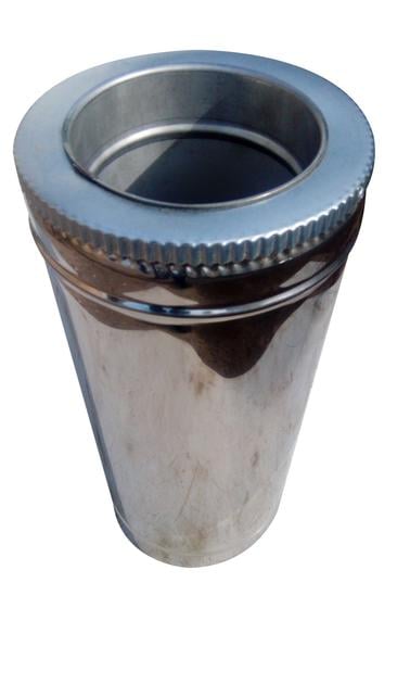 Труба дымоходная двустенная 180/250 нержавеющая сталь/оцинкованная сталь 0,8 мм L-1 м