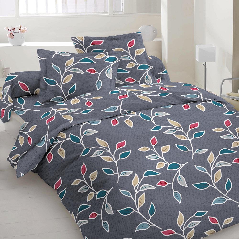 Комплект постільної білизни Zastelli Різнобарвне листя на сірому бязь двоспальний 175х210 Комплект постільної білизни Zastelli Різнобарвне листя на сірому бязь двоспальний 175х210