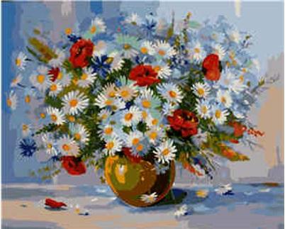 Набір для розпису за номерами Strateg Букет польових квітів 40х50 см (VA-0673-mt) Набір для розпису за номерами Strateg Букет польових квітів 40х50 см (VA-0673-mt)