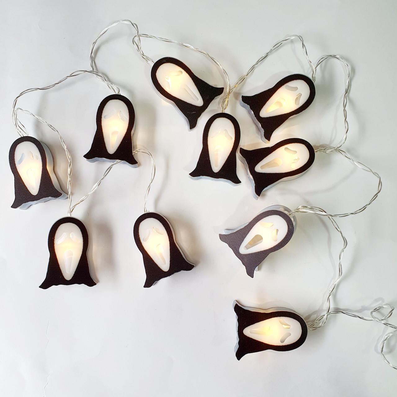 Гірлянда що світиться з маскою Крику на Хелловін 140 см