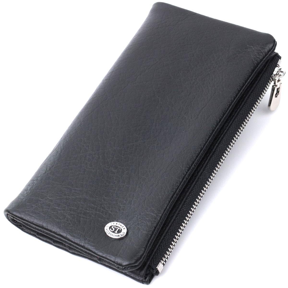 Кошелек ST Leather 22743 унисекс из мягкой натуральной кожи Черный (168-136-22743)