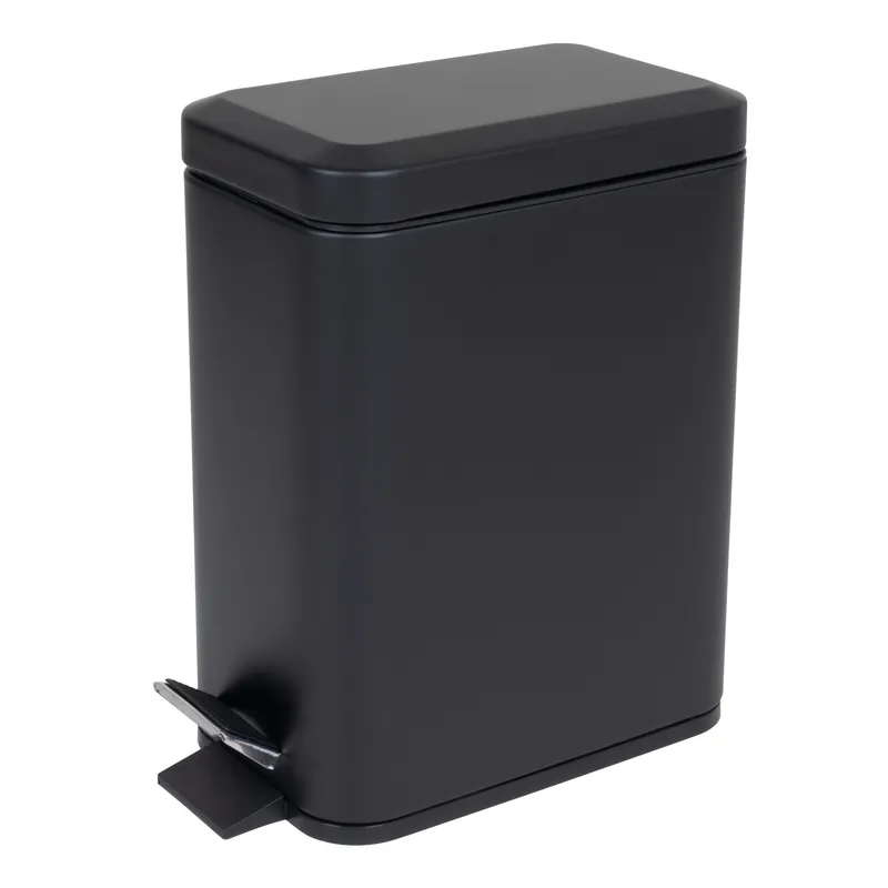 Мусорное ведро с плавным закрыванием прямоугольное Zerix Sansa-TC0105 Black 5 л Черный (ZX5894)