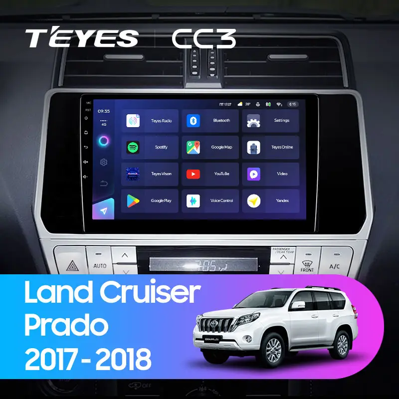 Автомагнитола штатная Teyes для Toyota Land Cruiser Prado 150 2017-2018 Android C3 6+128G 360° (1674662042) - фото 3