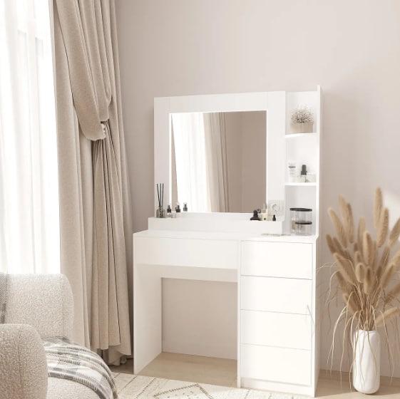 Туалетний столик New and Classic з LED підсвічуванням 1600x1000x380 мм Білий Туалетний столик New and Classic з LED підсвічуванням 1600x1000x380 мм Білий