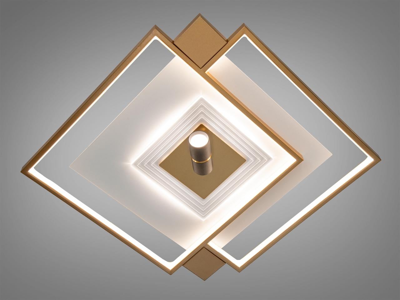 Люстра светодиодная для гостиной 5533WH+G dimmer 70Вт с пультом Белый/Золотой (2957216521)