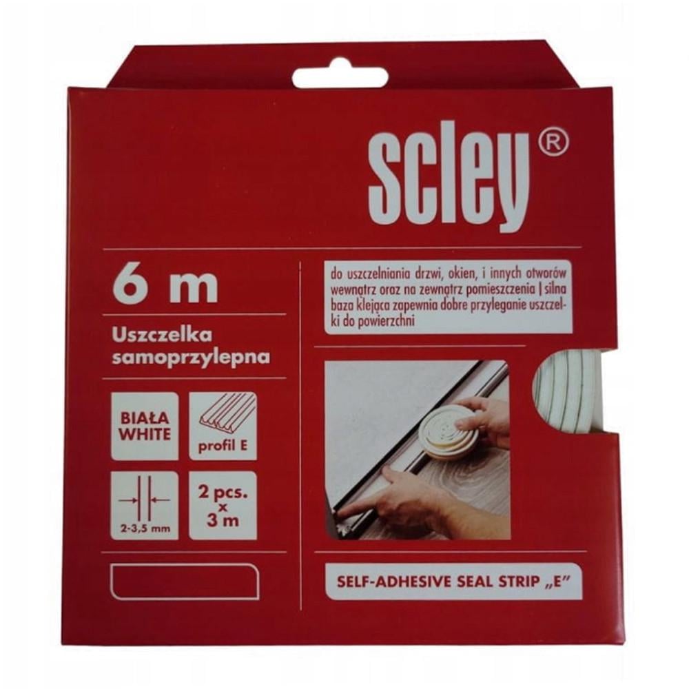 Ущільнювач самоклеючий Scley для вікон та дверей профіль E 2x3 м Білий (2500867610)