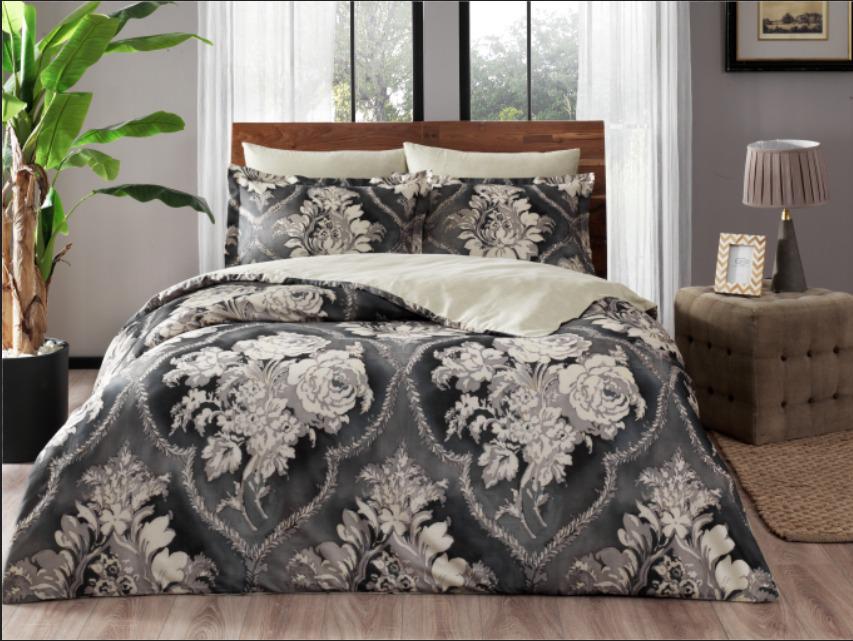 Постельное белье TAC Digital Meroe bej v01 евро Бежевый (svt-2000022296953)