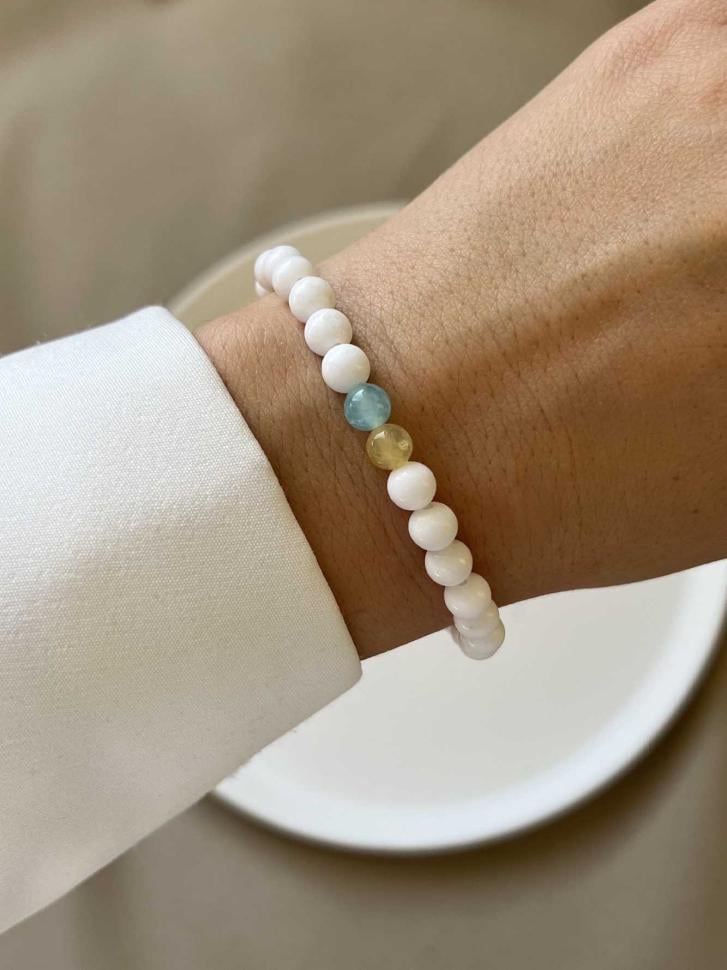 Браслет з каміння агату і нефриту Єдність (4950)