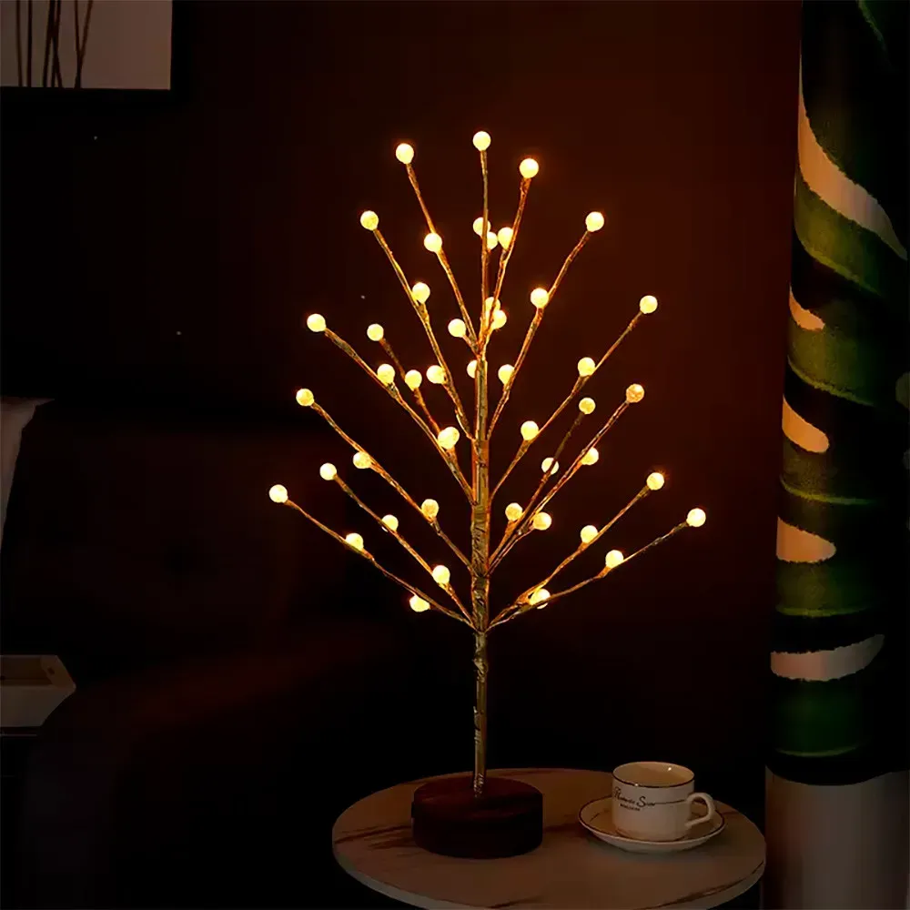 Настольный светильник Дерево с шариками 60 см от USB Теплый белый (234574681) - фото 4 Настольный светильник Дерево с шариками 60 см от USB Теплый белый (234574681) - фото 4