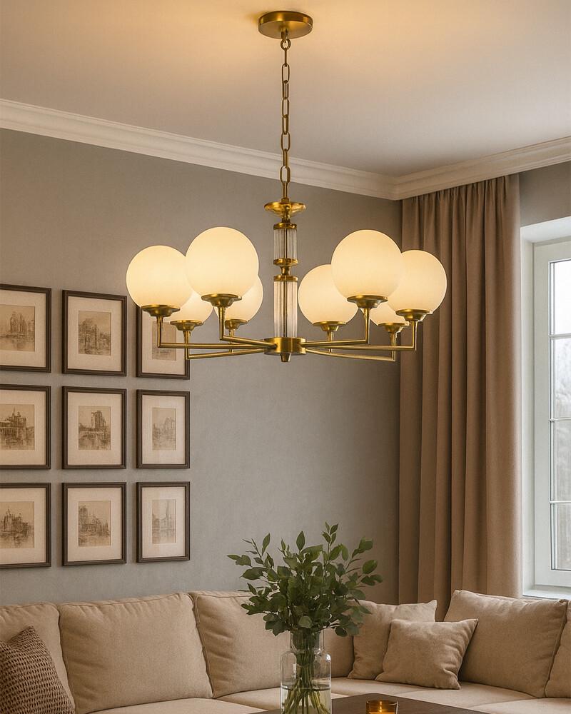 Люстра Edlin PL321163-8 Amiria E27 8x12W IP20 Латунний (28118157) - фото 2