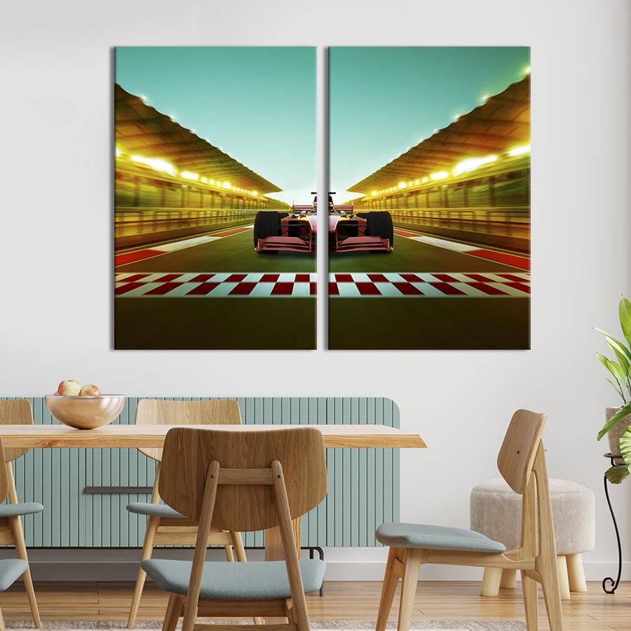 Картина на холсте Гоночная машина на старте 111x81 см (1388-2)