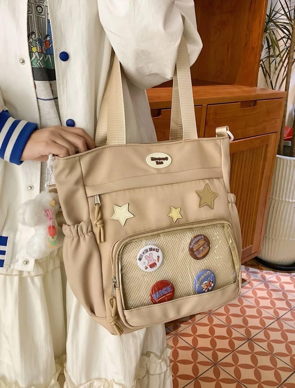 Сумка для девочки с карманами в японском стиле Бежевый (2600178579) - фото 2