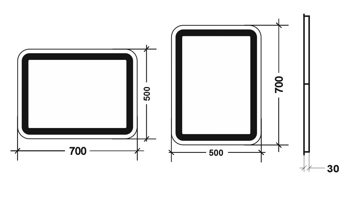 Зеркало с LED подсветкой Эйвио 700х500 мм (AVO 1-700х500) - фото 6