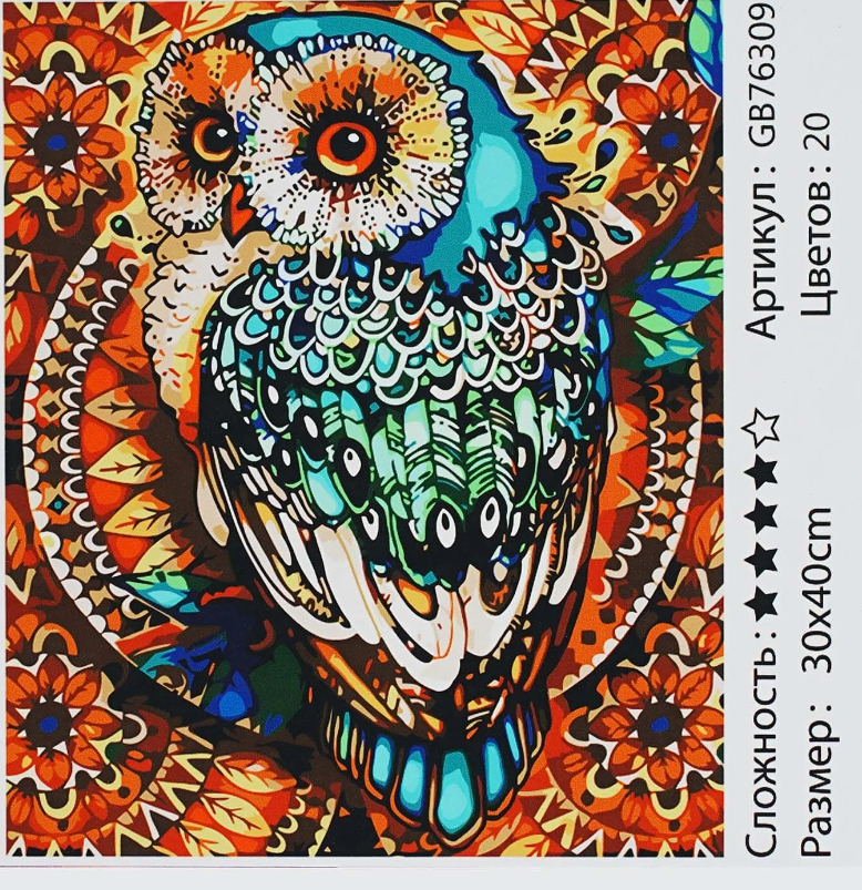 Алмазная мозаика TK Group Сова 30х40 см (GB 76309)