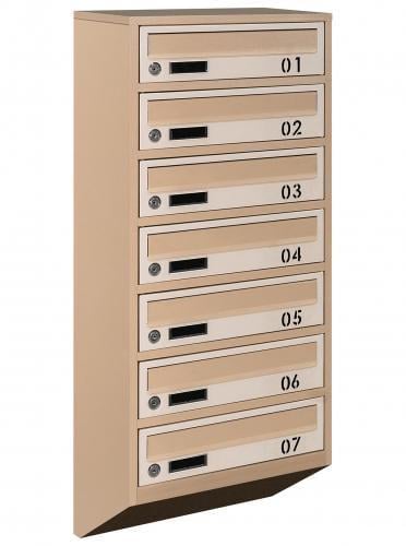 Почтовый ящик Галиндустрия E1-07-B металлический многосекционный на 7 квартир Бежевый (132-119-000004725)