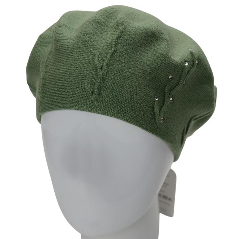 Берет жіночий подвійний Lirus Гілка віскозний універсальний Оливка (281856)