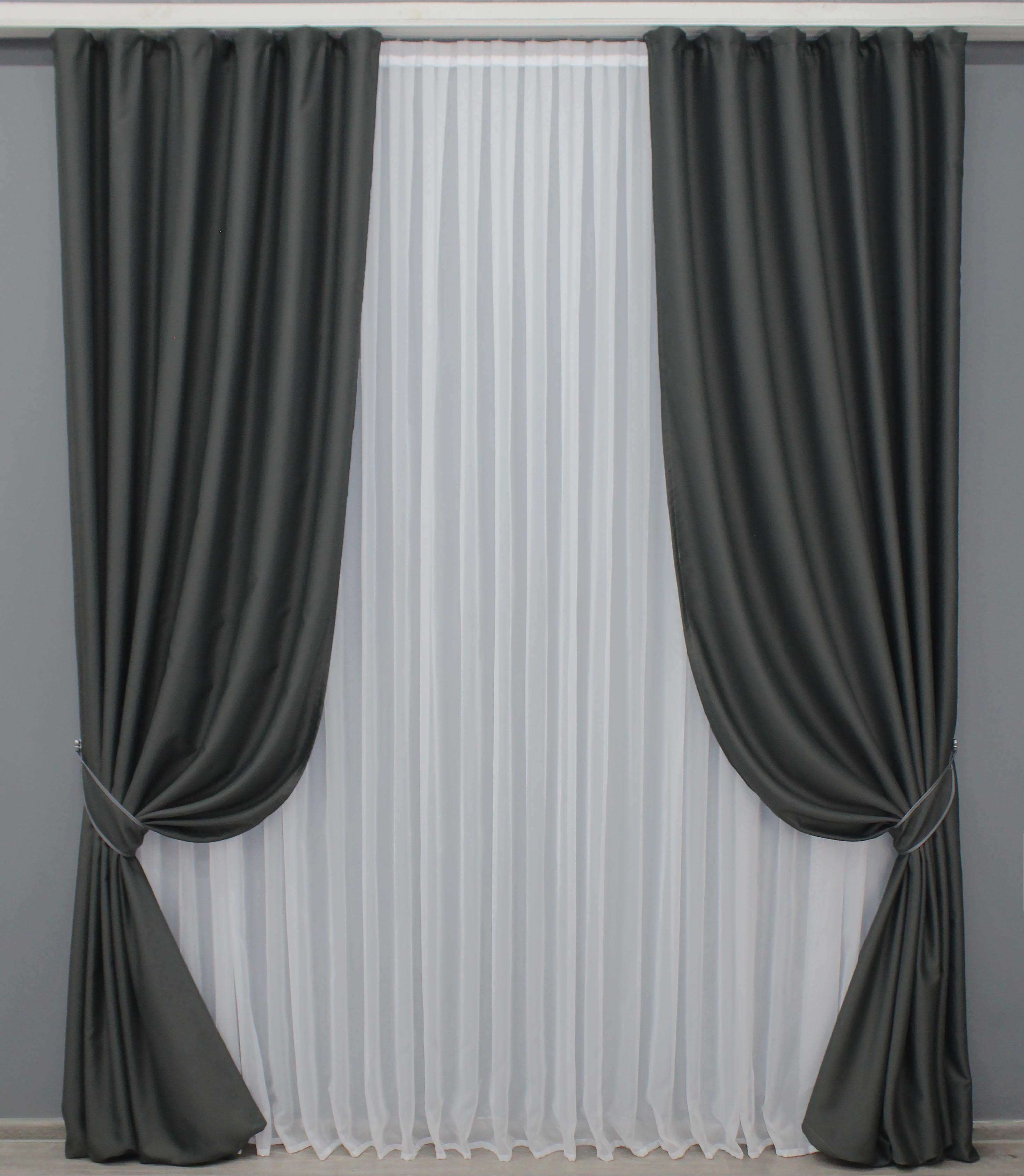 Комплект готових штор VR-Textil Блекаут Midnight № 1399ш 150х290 см 2 шт. Графітовий (33-0266) - фото 1 Комплект готових штор VR-Textil Блекаут Midnight № 1399ш 150х290 см 2 шт. Графітовий (33-0266) - фото 1