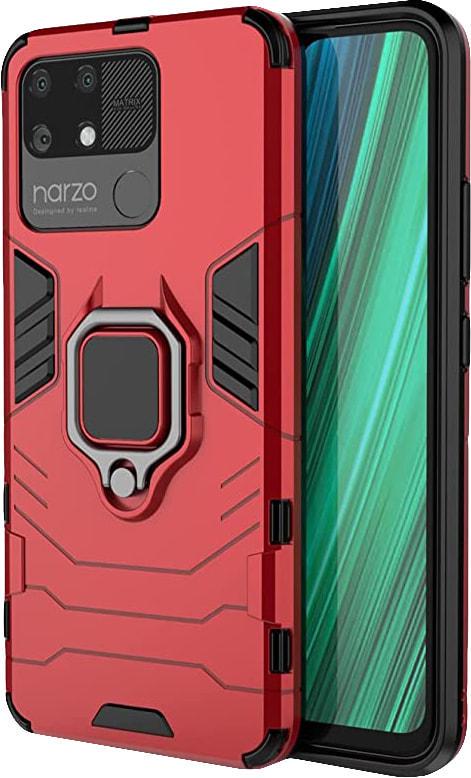 Противоударный чехол Realme Narzo 50A (подставка кольцо) Red (29682-2D)