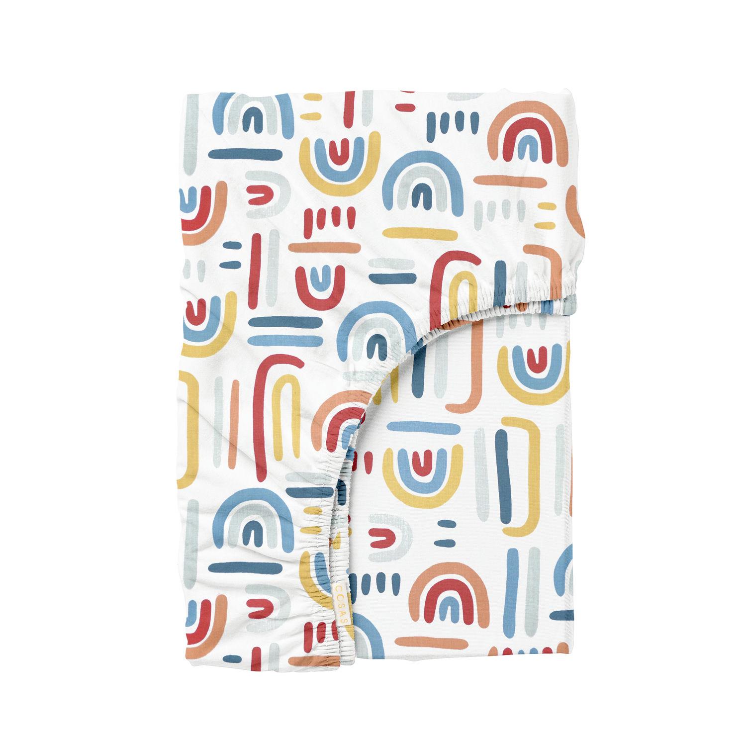 Простынь Cosas на резинке в детскую кроватку 60x120 см Rainbows (4822052214572)