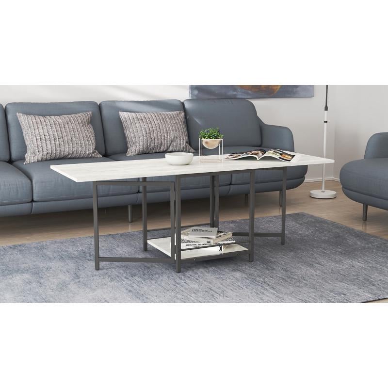 Стіл журнальний трансформер Ferrum-decor Kub Kombo Чорний метал ДСП Бетон (FRD-105155) - фото 4