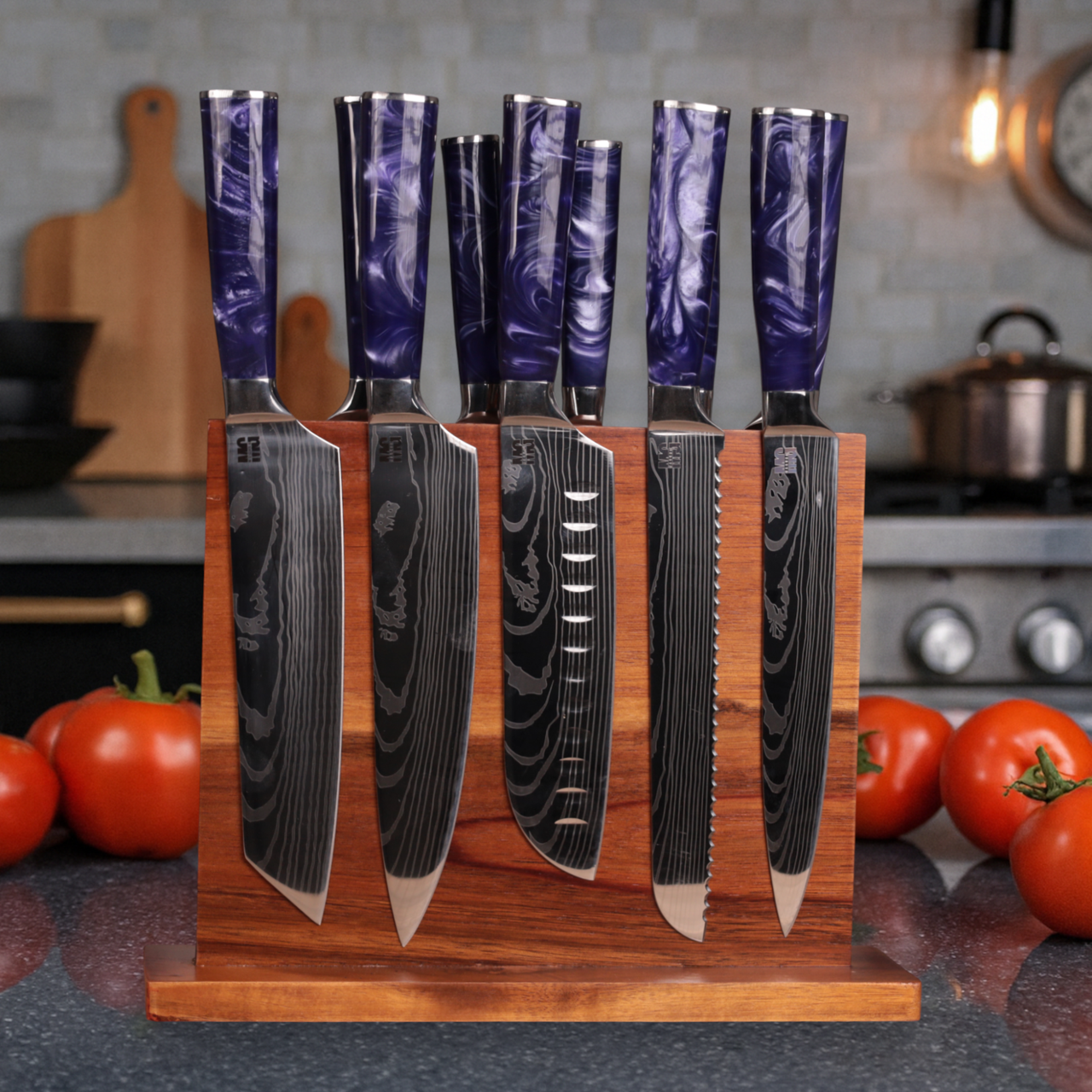 Набір ножів кухонних MAGURA Kitchen 11в1 Purple (35010383) Набір ножів кухонних MAGURA Kitchen 11в1 Purple (35010383)