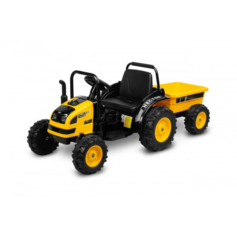 Электромобиль трактор Caretero Hector с прицепом радио с Bluetooth и mp3/пульт ДУ 45 Вт Yellow (393797)